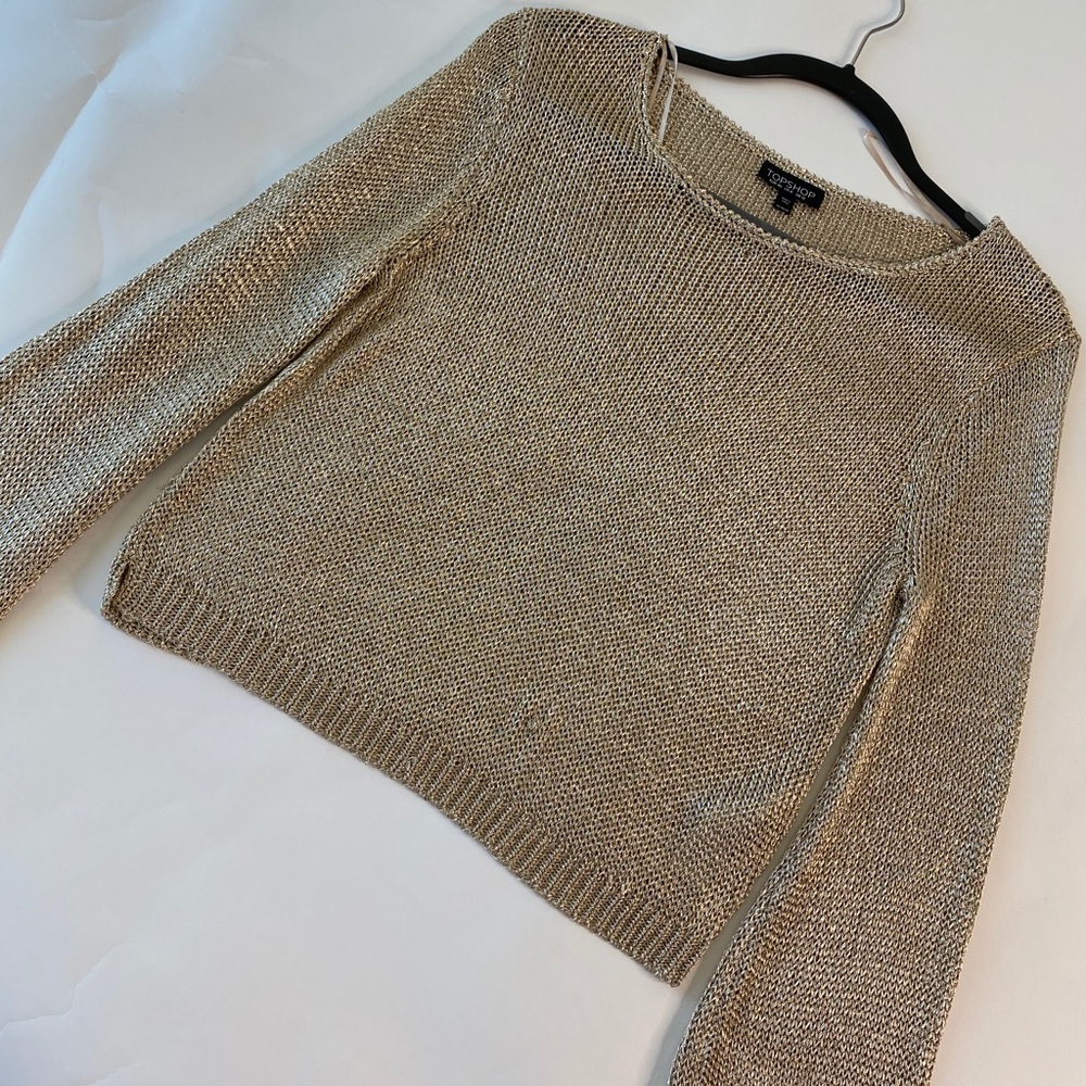 Topshop Metallic crop top